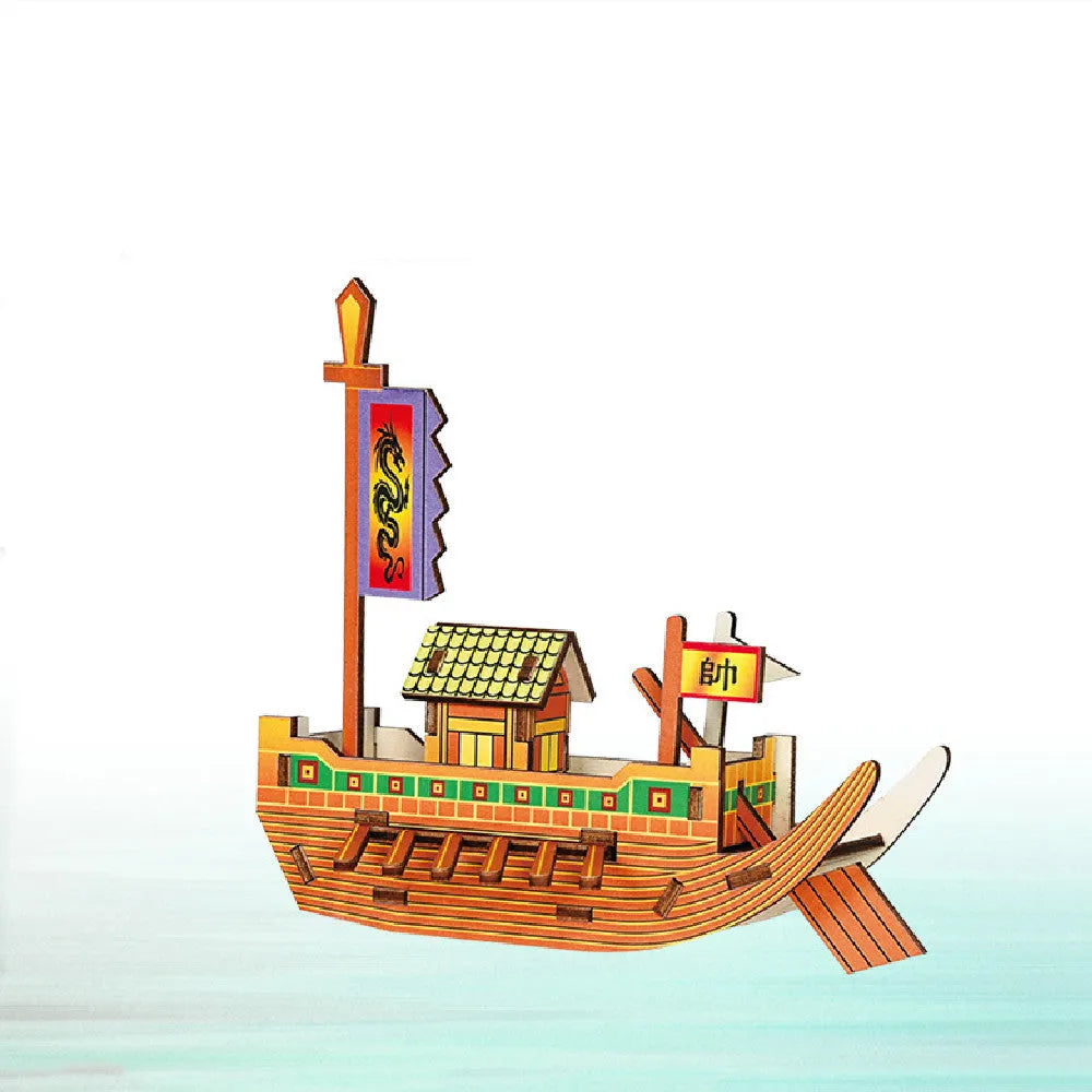 Wooden assembled model ship 17 x 21cm in Pirate Ship design for teenager room display