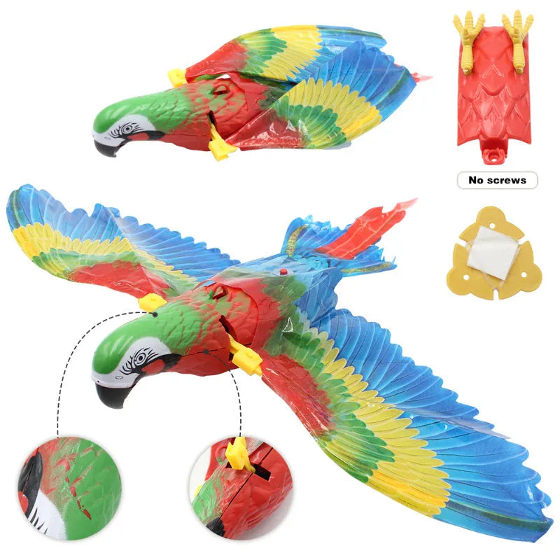 Hanging plastic simulation bird cat toy rotating teaser on ceiling with eagle design