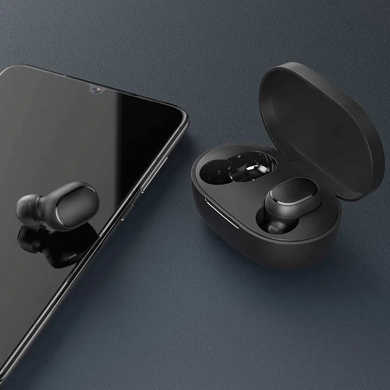 Redmi AirDots 2 true wireless headphones in black with charging case and silicone ear tips