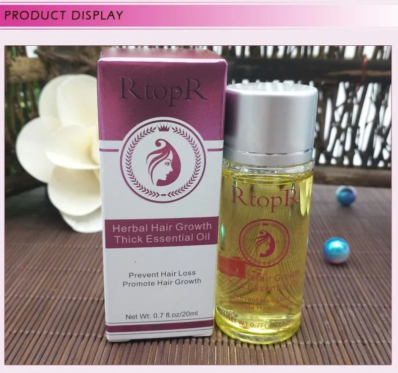 20ml hair growth essential oil liquid treatment in rose colour, for preventing hair loss and hair care