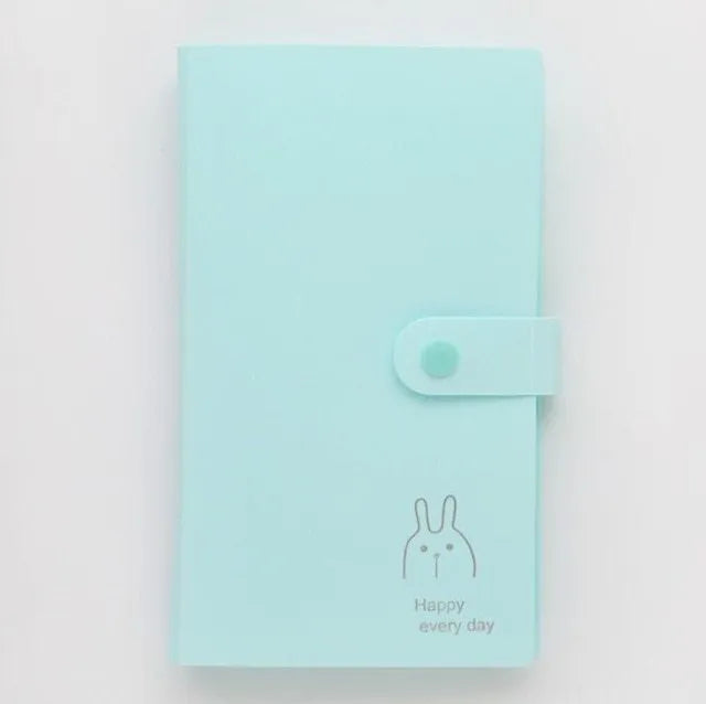 Business card holder book in PVC and PP, 190mm x 120mm, with smile logo and protective shell