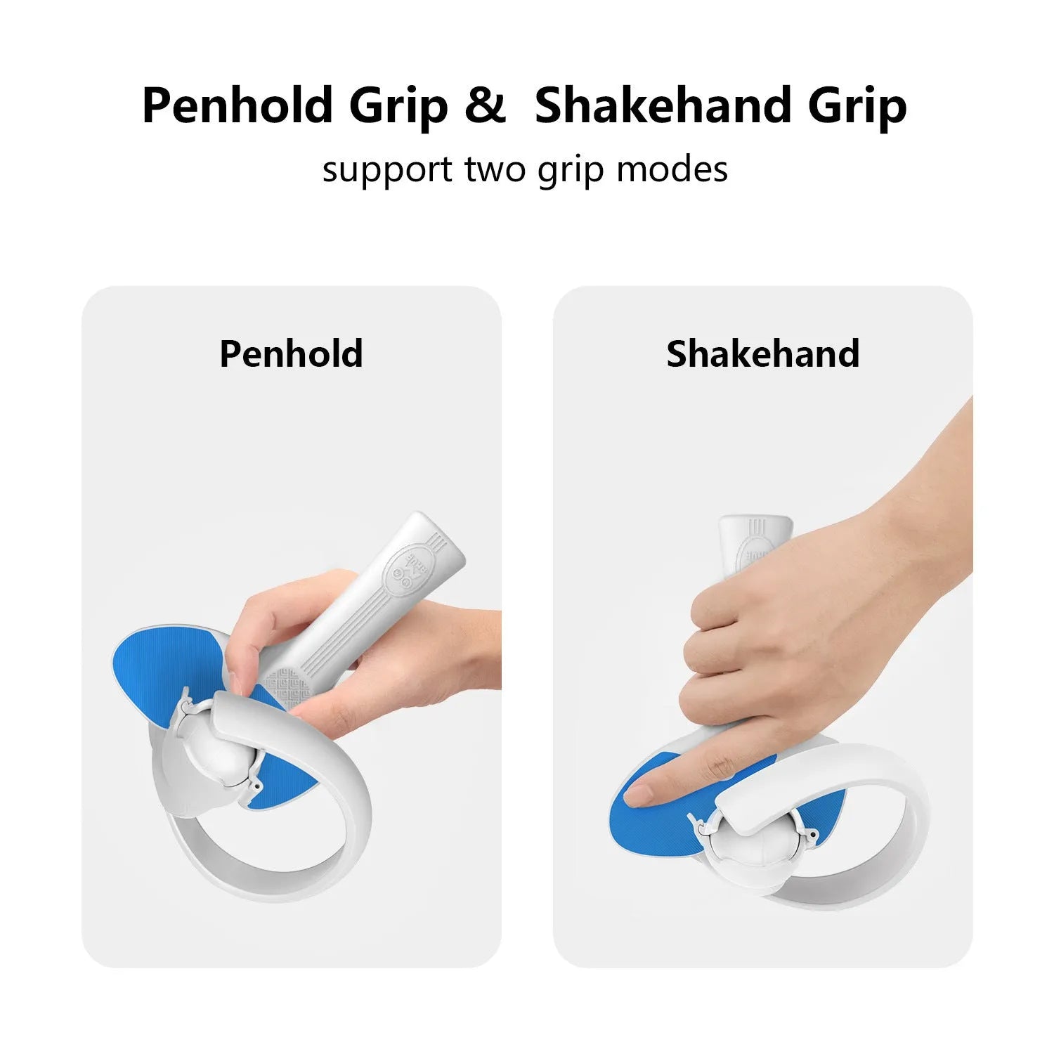 Red and blue PICO 4 VR controller table tennis racket hand grip attachments