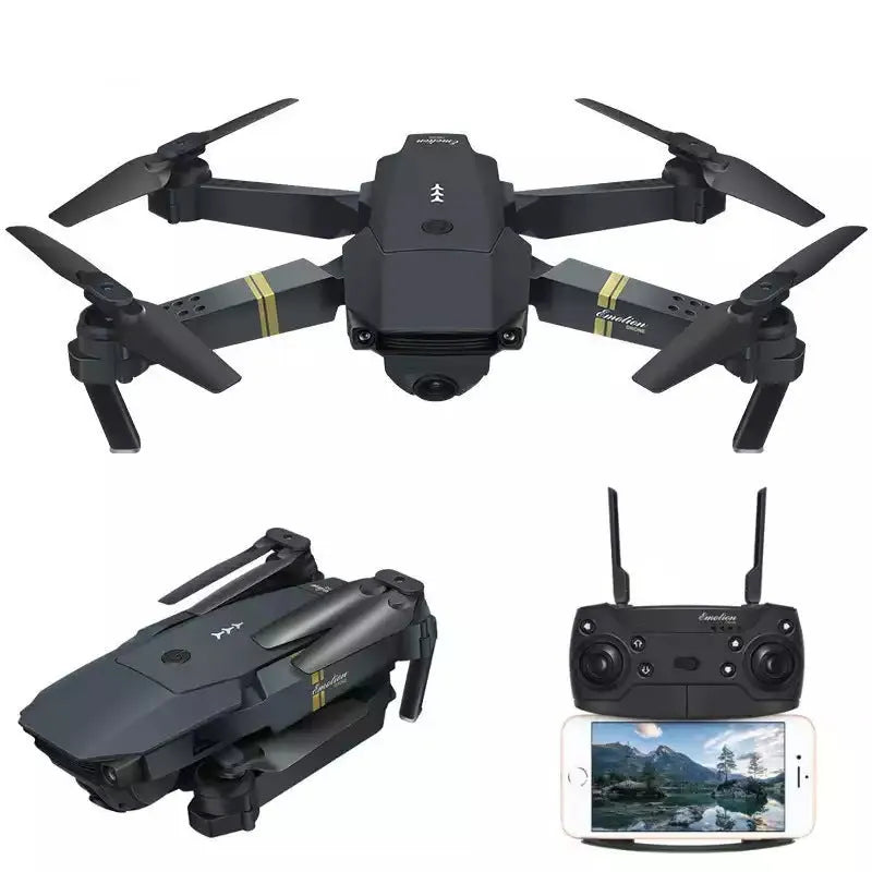 E58 folding aerial drone with 4K camera, plastic body, compact design for outdoor recreational flying