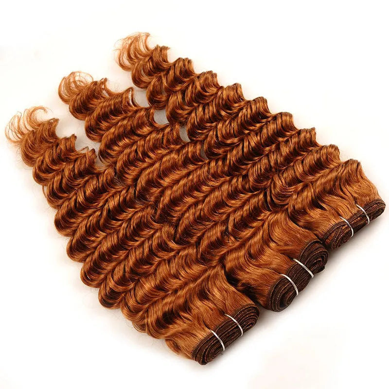 Deep wave human hair 100g brown real hair weave, available in 8 to 26 inch lengths, no knotting or hair loss