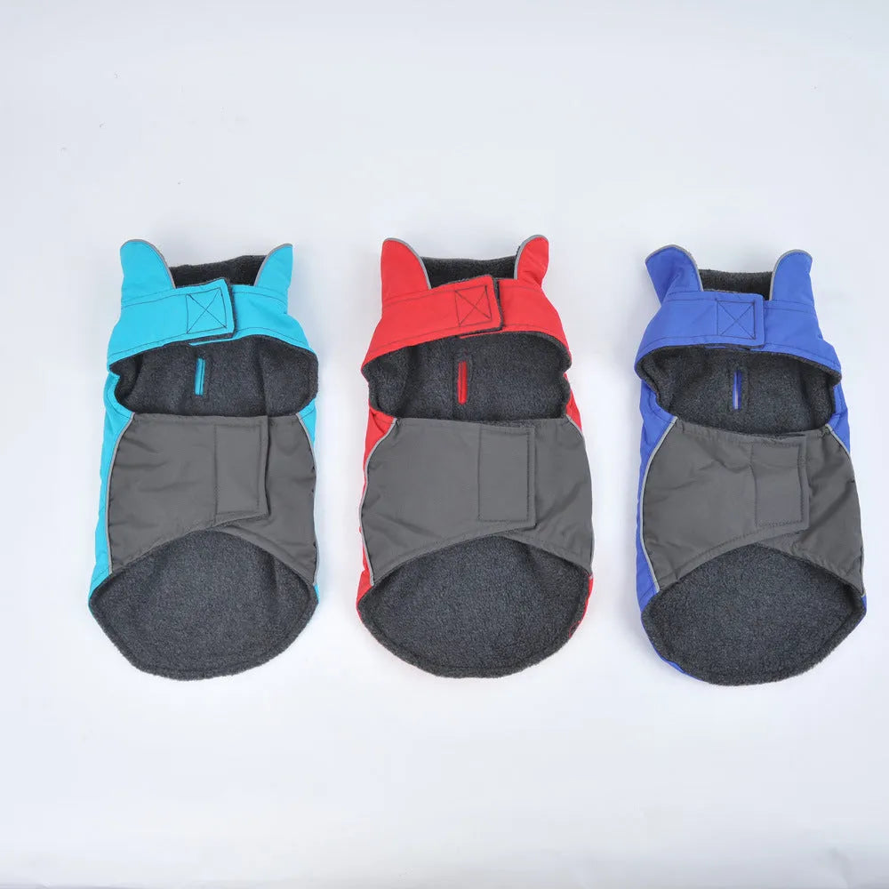 Waterproof dog vest jacket in dark blue for autumn winter outdoor walks