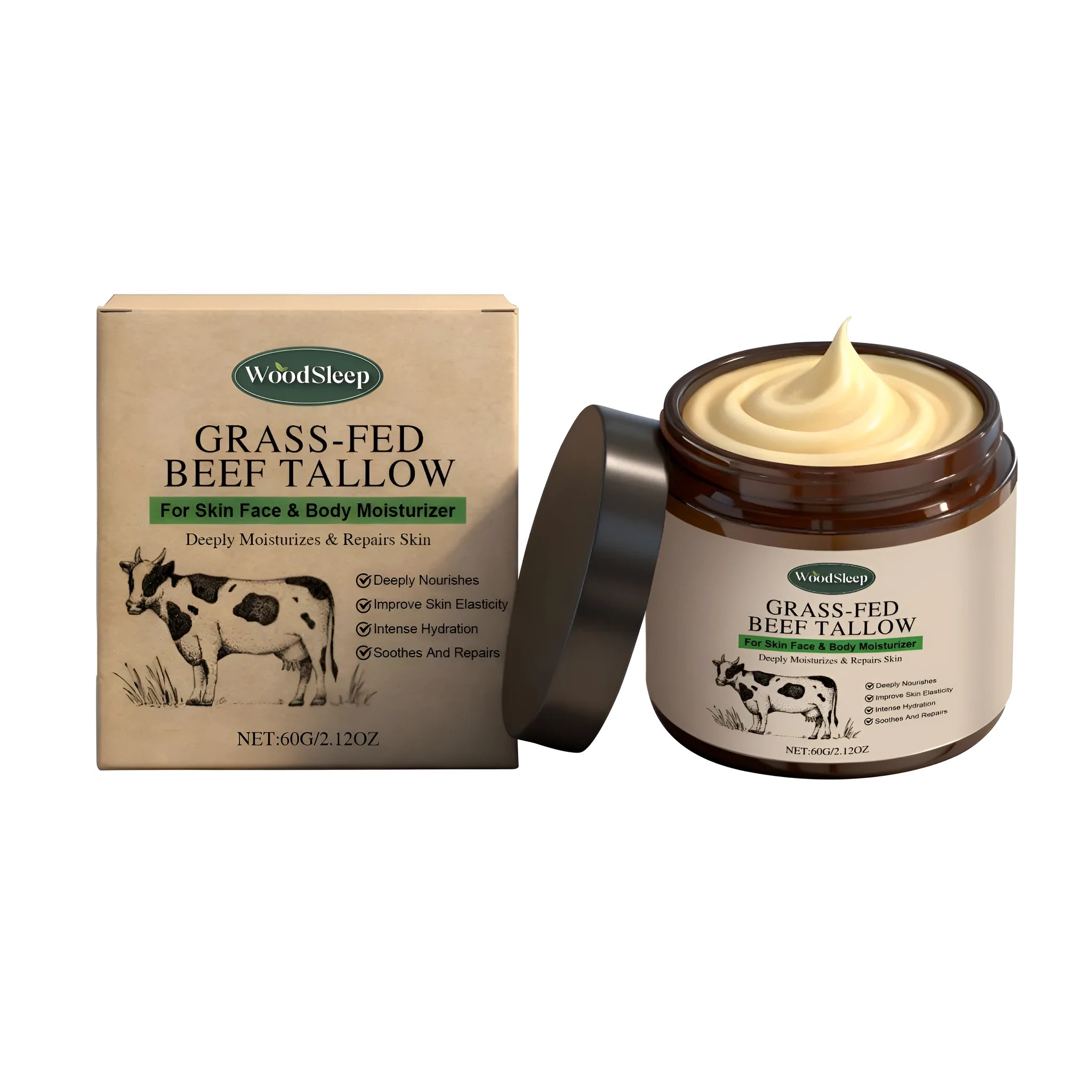 60G face and body moisturiser cream with glycerin and mineral oil emollients