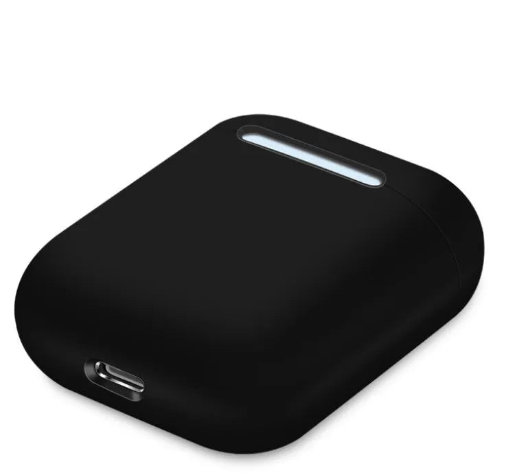 Silicone protective cover for Apple AirPods charging case in a split style design, shown in a selection of colours.