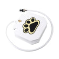 Outdoor dog water fountain in heavy-gauge steel with paw-pad and hose