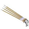 Set of four thin gold body wolf wool hook thread writing brushes for Chinese calligraphy.