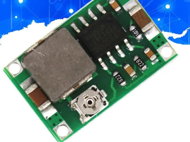 Mini-360 green DC buck converter module, 17 x 11 x 3.8mm, 4.75V-23V to 1.0V-17V synchronous rectifier