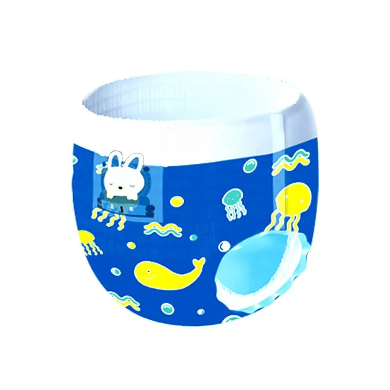Baby disposable swimming pull up diaper with soft fabric, L size