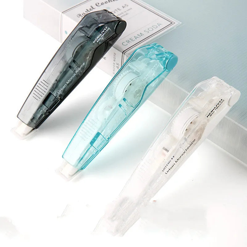 WSG-TWC1506 transparent correction tape refill in pastel blue, pink, yellow, and clear colours.