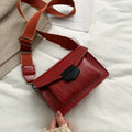 PU crossbody bag in four colours showing 20cm width and 14cm height