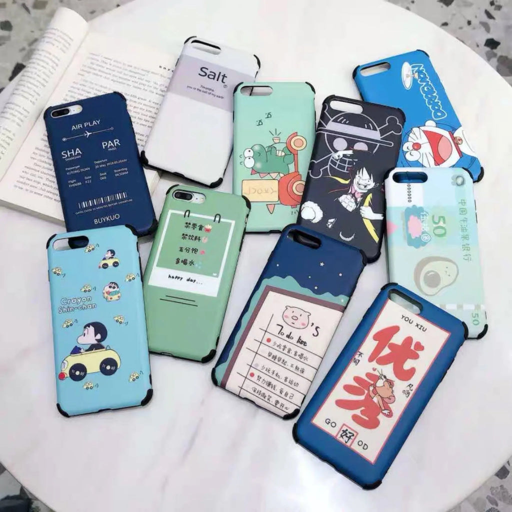 Compatible Apple iPhone cartoon frosted TPU phone case back cover solid colour