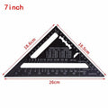 Aluminium alloy triangle ruler square, 7 inch and 12 inch, black oxidation finish, 90 and 45 degree angle tool.