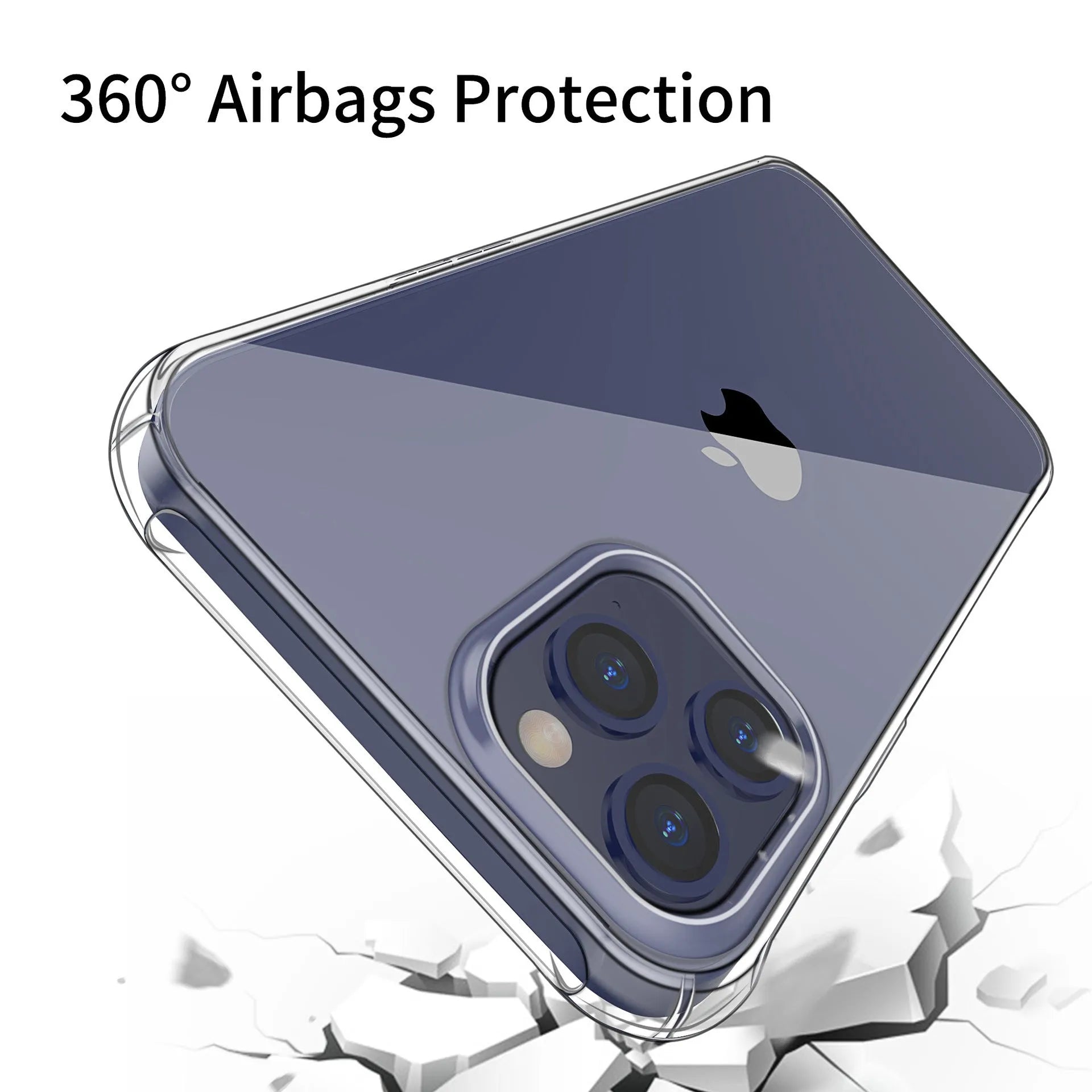 Transparent silicone soft TPU phone case for iPhone X showing back and side coverage