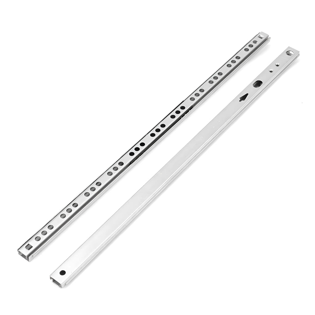 Ultra-narrow 17mm drawer slide rail with ball bearing mechanism and two-section expansion design