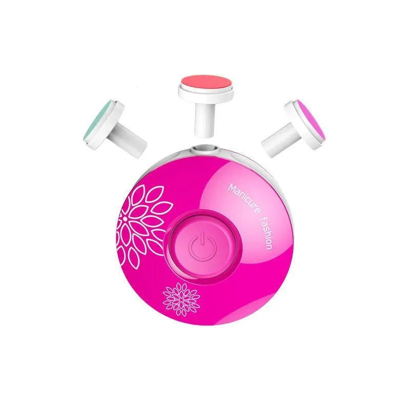 Red baby electric nail polisher set with grinding heads for newborn nail care