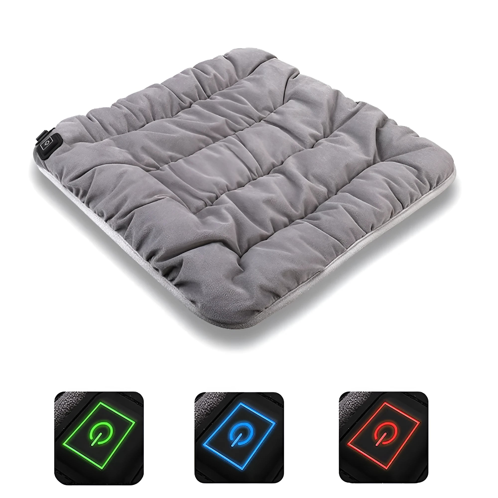 USB electric heating pad cushion 45cm in beige Dutch velvet on office chair