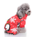 Assortment of pet costume clothes suits for cats and dogs including Christmas and character themes.