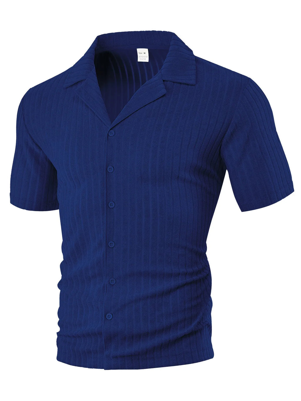 Men's loose fit short sleeve cardigan in polyester, white colour, front view