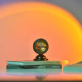 Pink venison ear small night lamp on bedside table emitting warm sunset glow