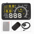 Black ABS head up display with multicolour nanotechnology screen on a non-slip mat for OBD II cars