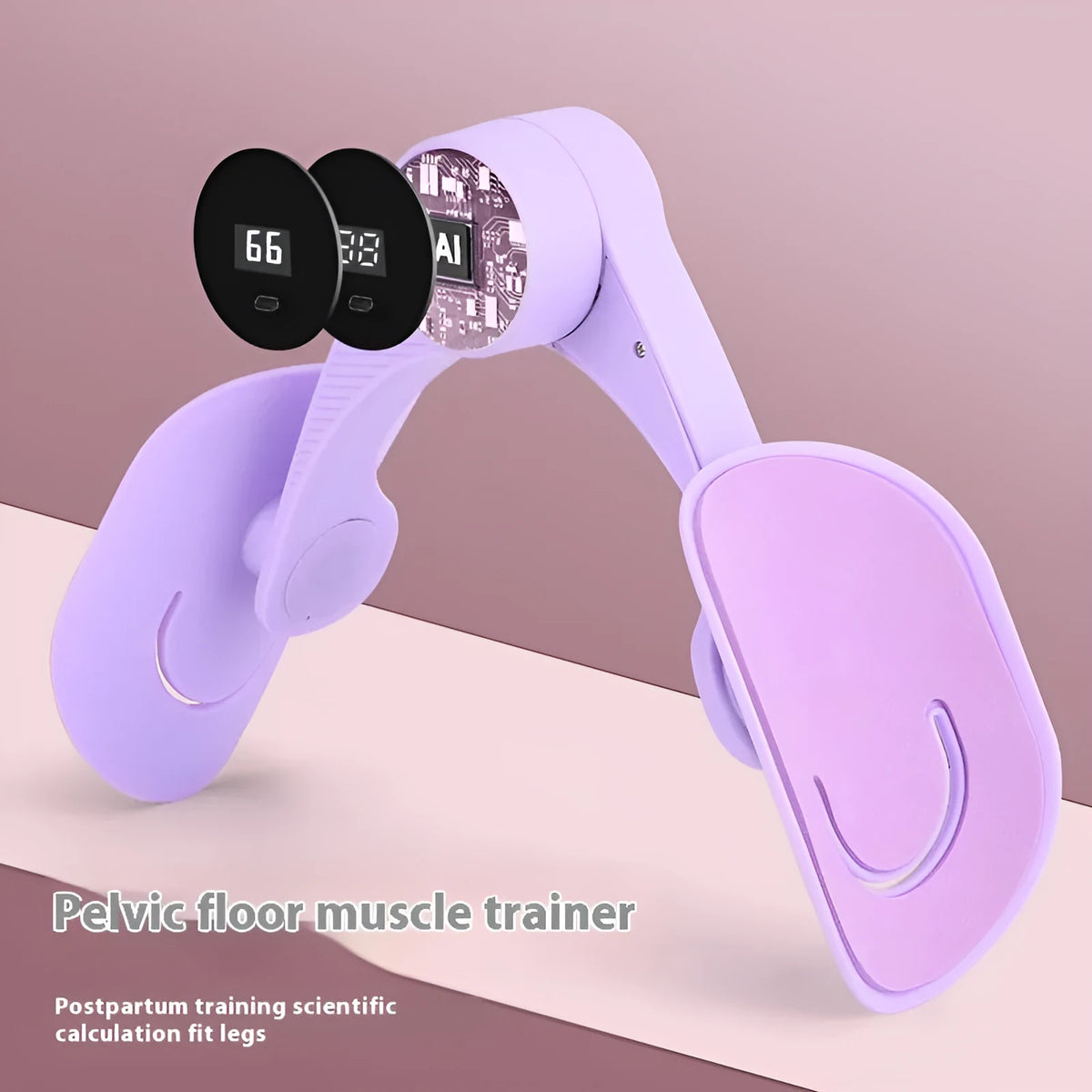 Leg pelvic floor muscle exercise Kegel trainer yoga aid product in taro purple or peach pink counting model