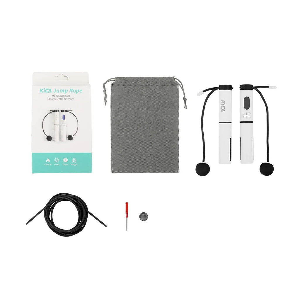 Smart cordless skipping rope with counter in black plastic for home fitness