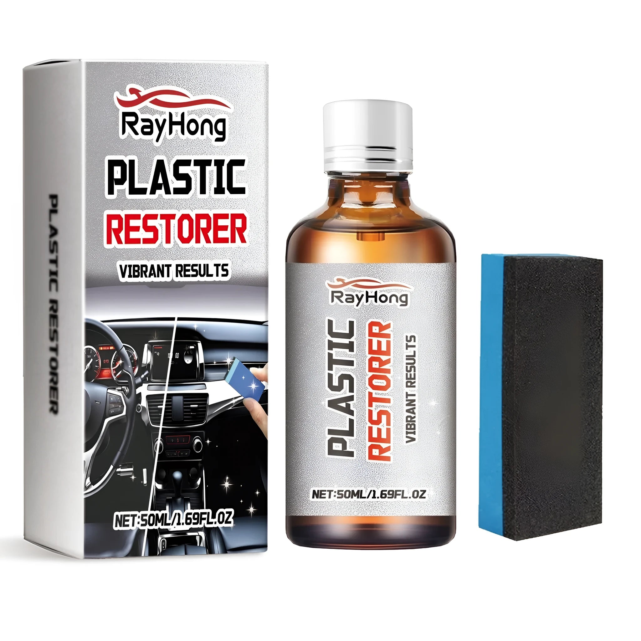 50ml plastic repair agent for vehicle plastic care with small sponge applicator