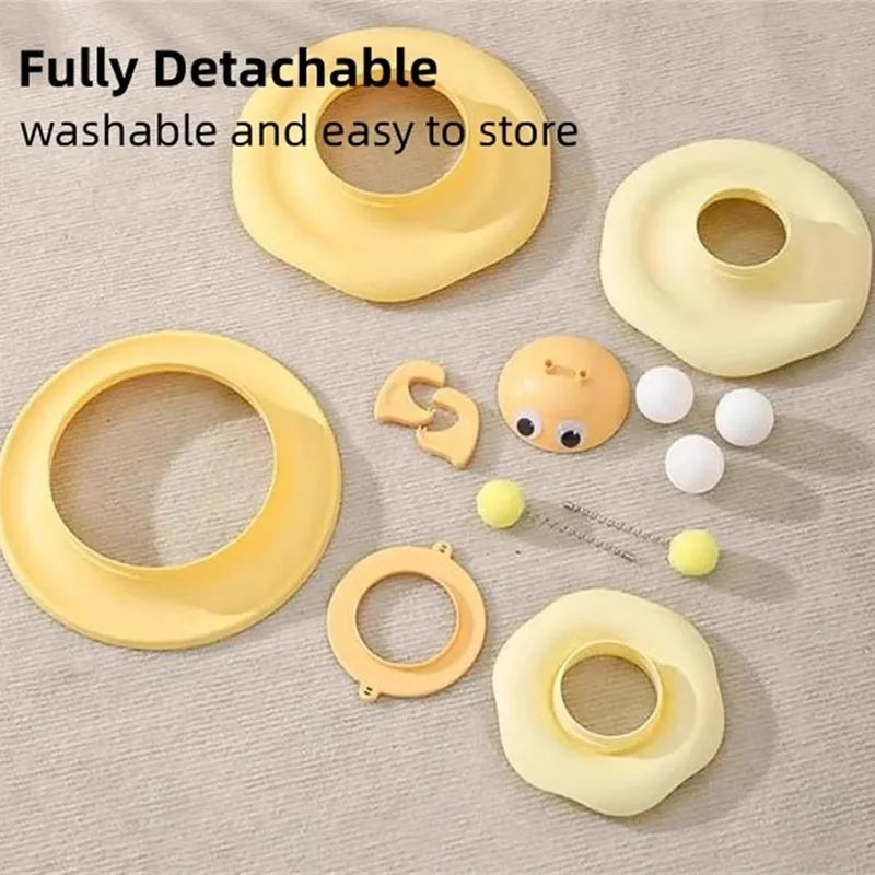3-layer cat toy tower with rotating bee on top, green tracks and base, for kittens and adult cats