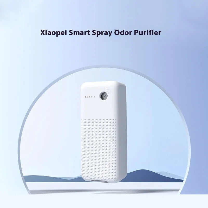 Smart automatic pet odour removal machine with bracket and purification liquid bottles.