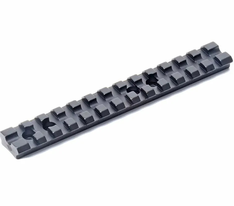 Black anodised aluminium shotgun scope mount with 5.5 inch rail and mounting hardware