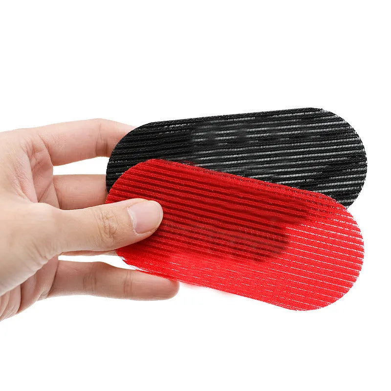 Pair of red fibre hair cutting clips each 11 x 5cm for sectioning retro oil head styles