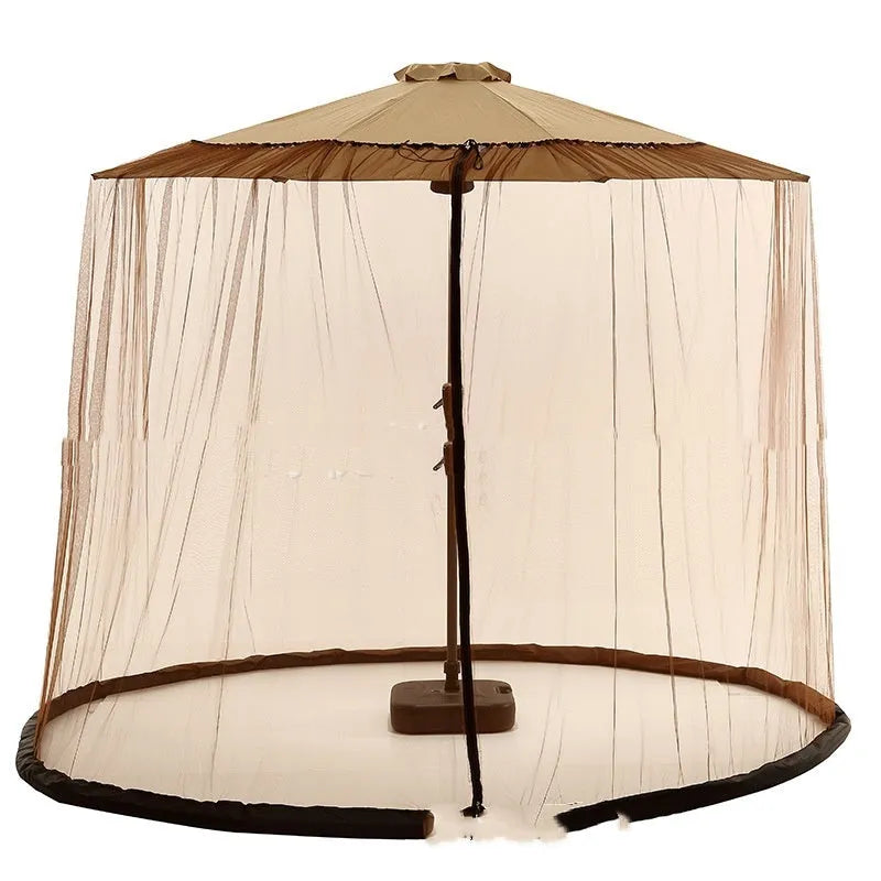 Outdoor mosquito umbrella tent providing portable insect protection with sunshade canopy