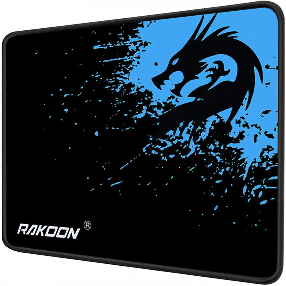 Mouse pad with smooth textured surface, reinforced stitching edges, and natural rubber non-slip base in 30x25cm size