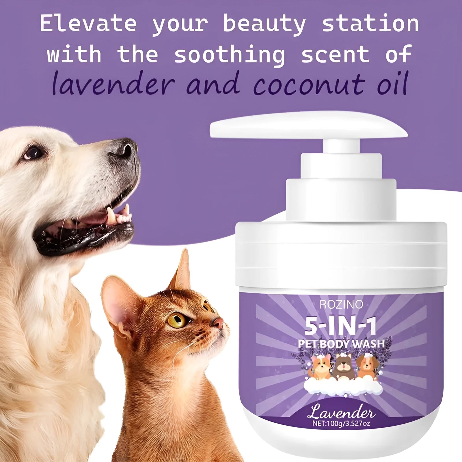 100g pet shower gel bottle with deodorant and sterilisation formula for dogs and cats