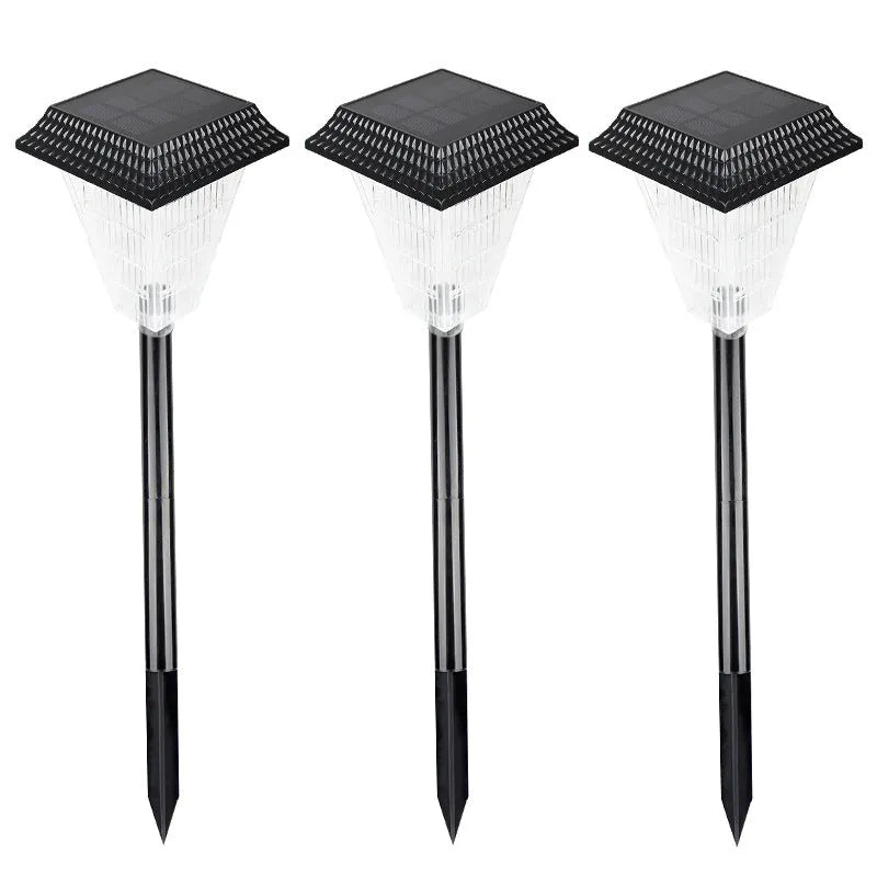 Solar garden light with 12 LED 80 lumens, IP65 ABS body, six colour options including flame light
