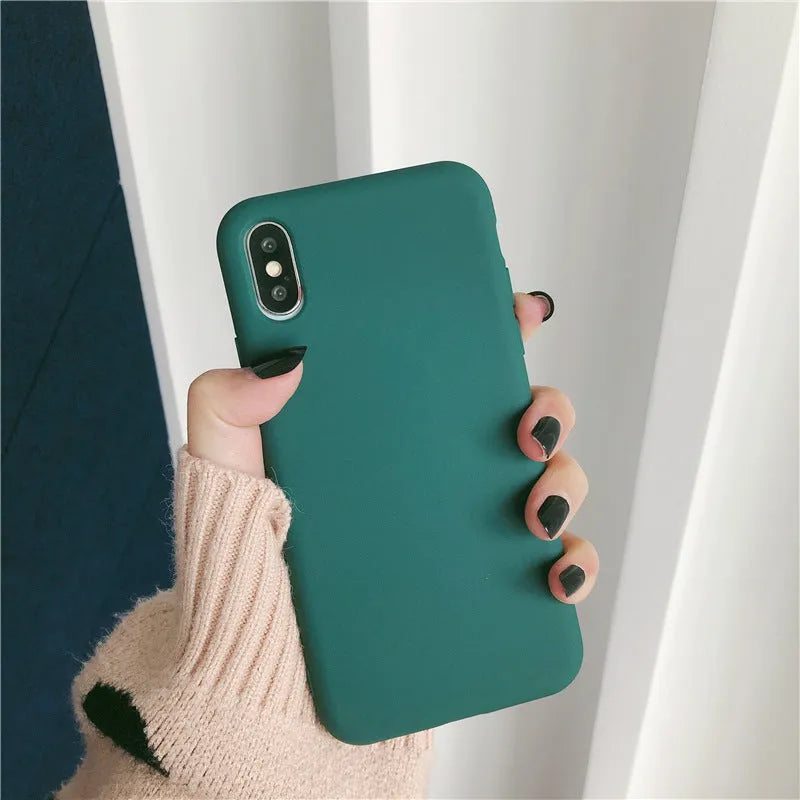 Silicone phone case in wine red for iPhone XR showing back and side coverage