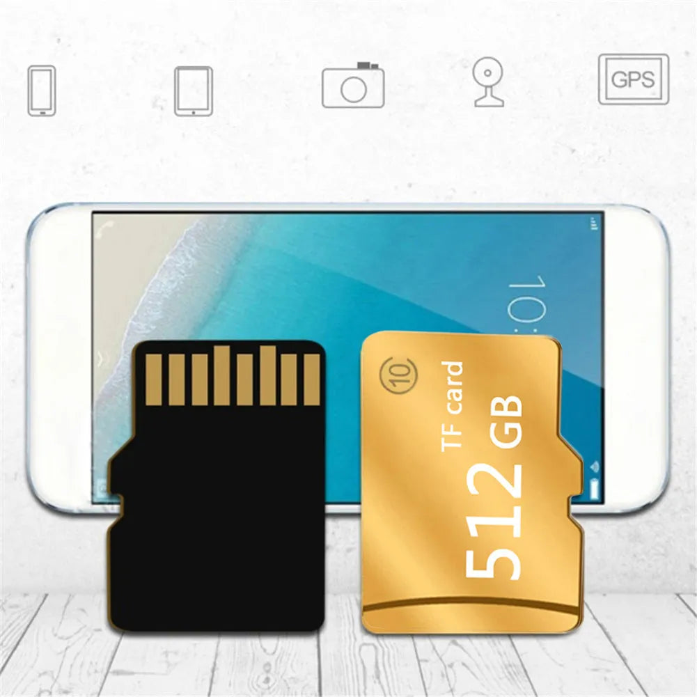 M Series Class 4 SD memory card recorder in gold colour with 128GB capacity label