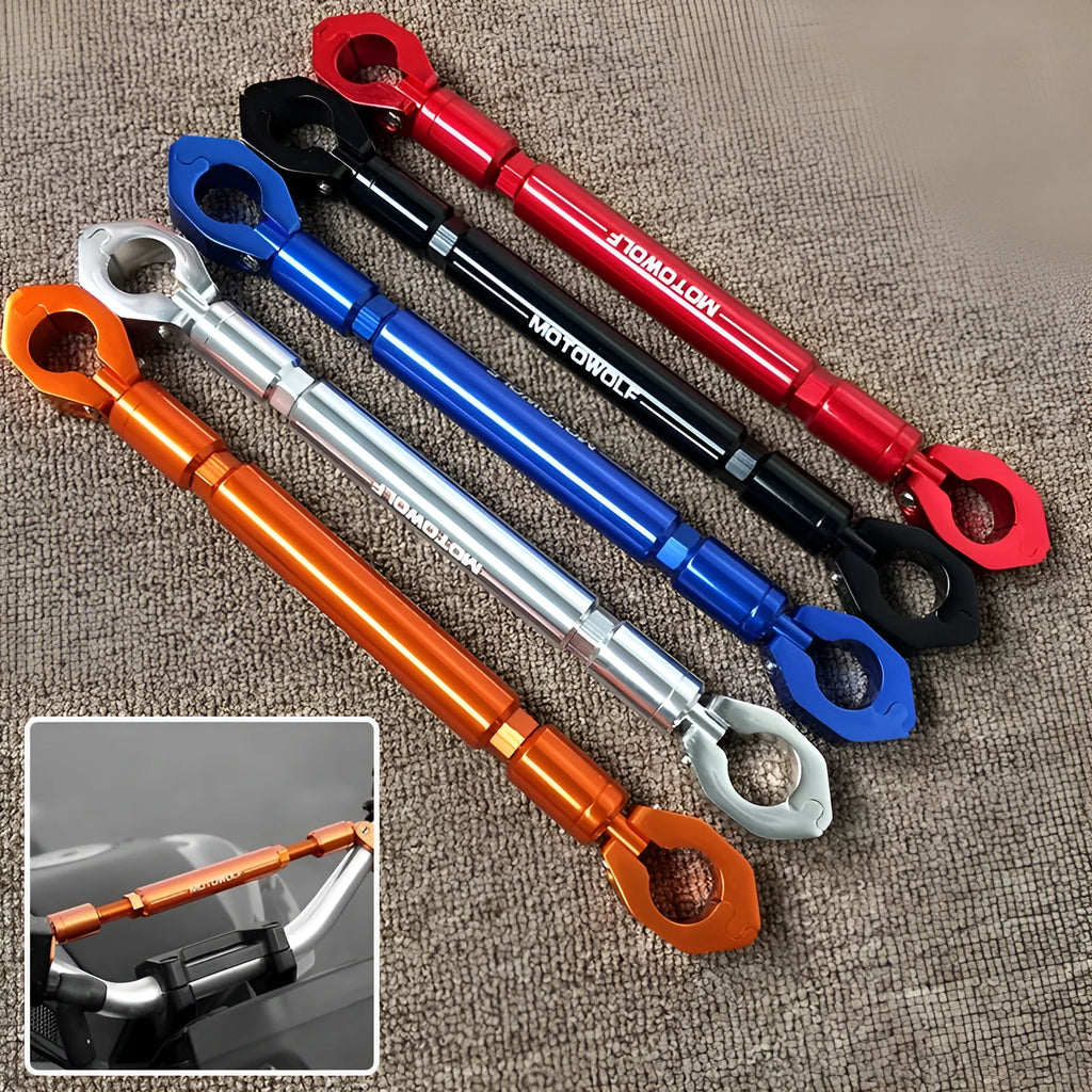 MDL3505 aluminium alloy motorcycle handlebar crossbar in silver colour close-up