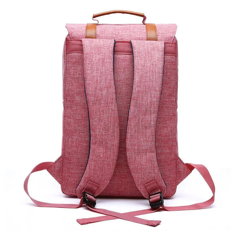 Canvas computer backpack in black, 40x29x12cm, waterproof nylon fabric, sporty design