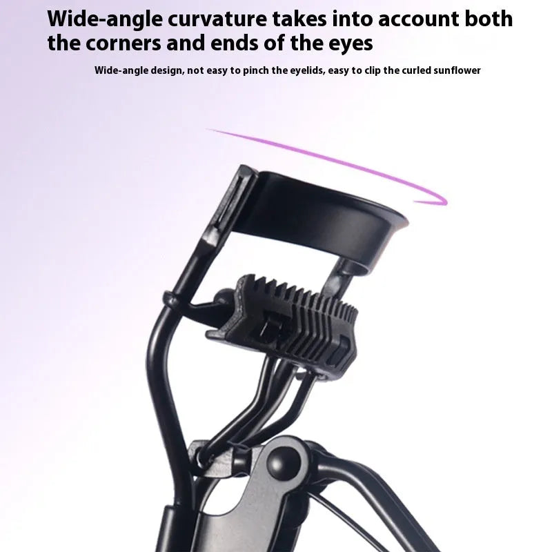 A4 manual eyelash curler with silicone comb in carbon steel and ABS construction