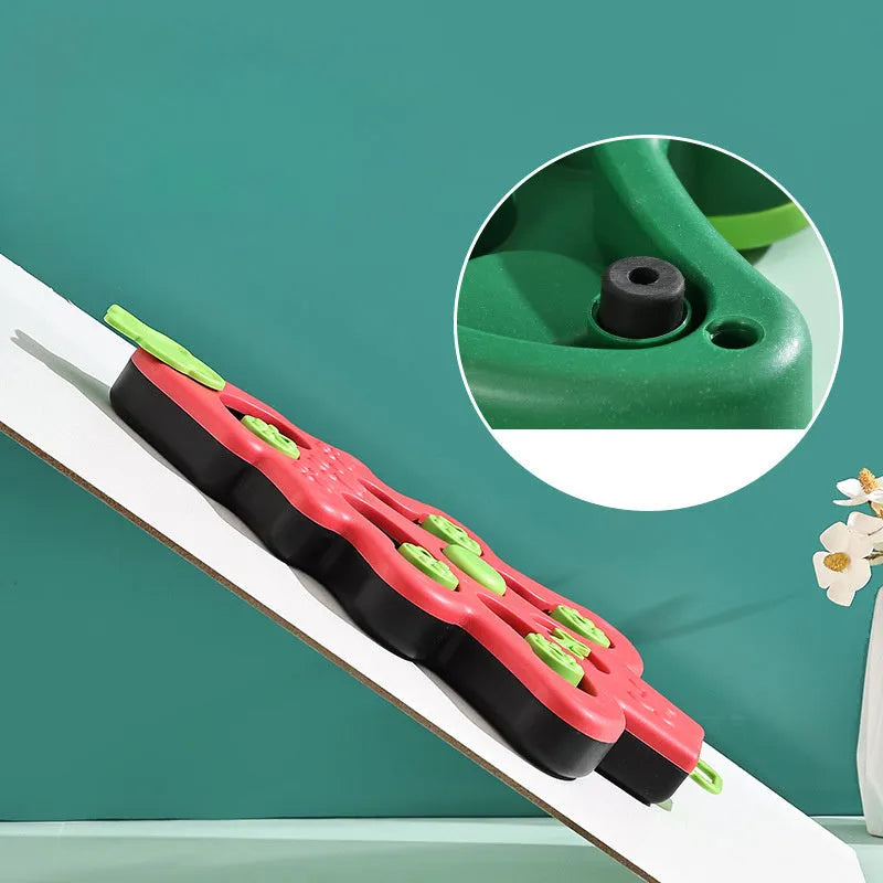 Green Christmas tree interactive dog puzzle slow food bowl with non-slip base on wood floor