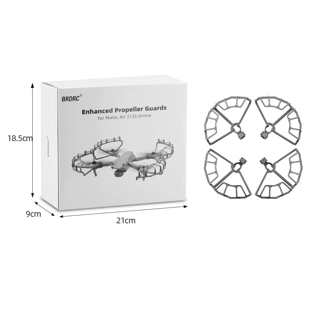 Grey ABS plastic propeller guard for DJI Mavic Air 2 and Air 2S drones on a white background.