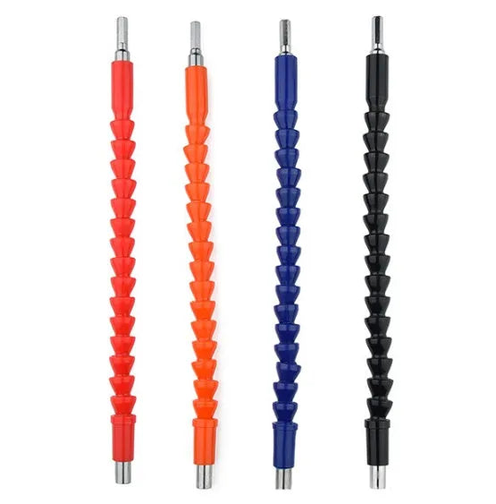 Black flexible cobra drill bit shaft 295mm with hex shank and inner hexagon head