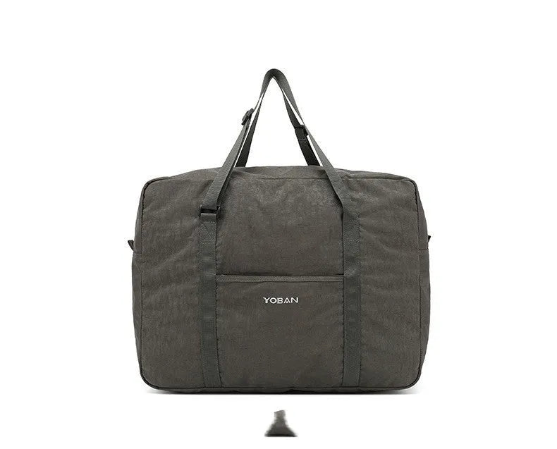 Large polyester travel bag 45x34x20cm with zip pockets, folding design, black or dark grey