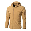 Military tactical jacket waterproof with fleece lining in khaki colour for outdoor use