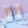Six Lisa's Secret Constellation press gel pens with zodiac cartoon designs and 0.5mm tips