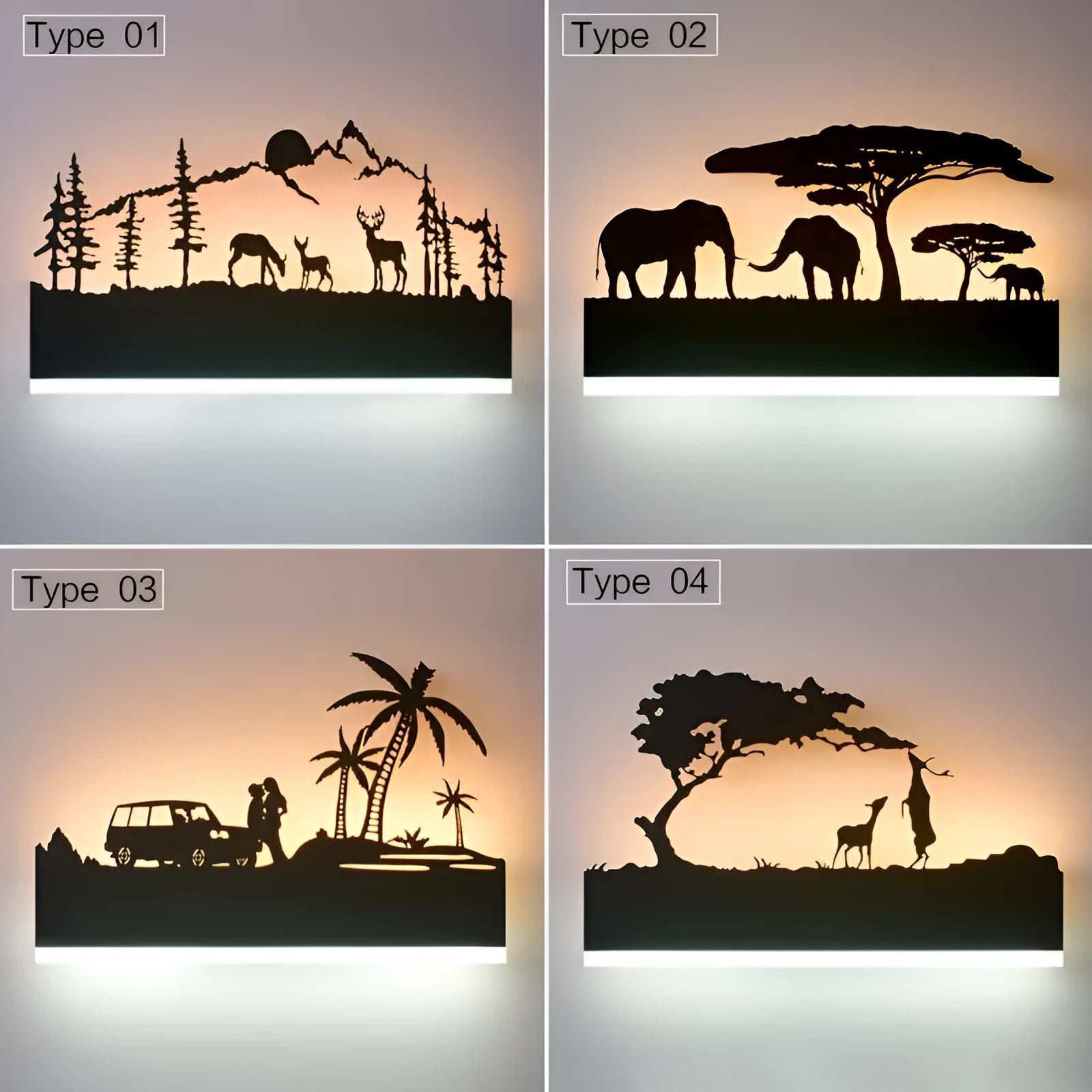 Black LED acrylic wall lamp 38cm diameter 22cm height with painted hardware